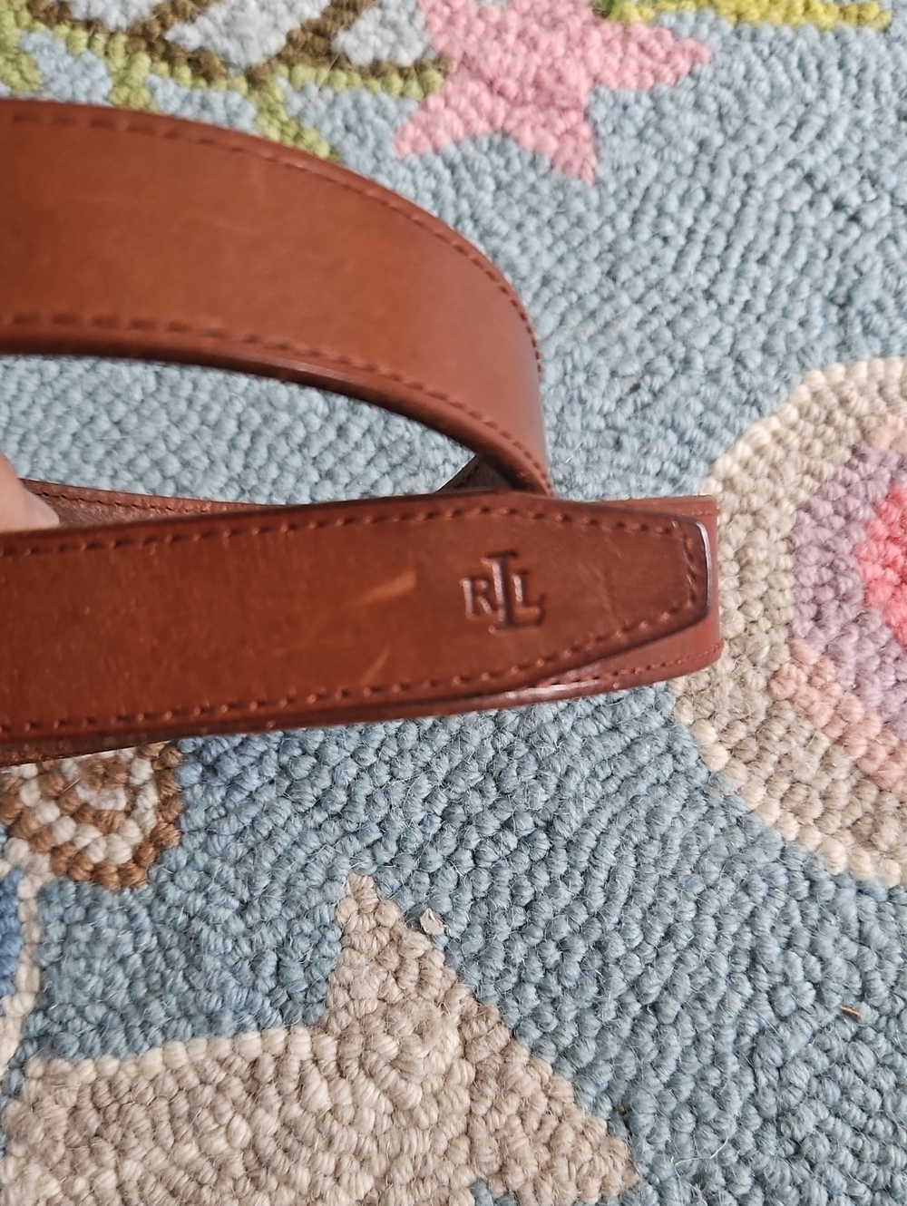 Lauren By Ralph Lauren Brown Leather Belt with Solid Brass Buckle - Picture 4 of 8